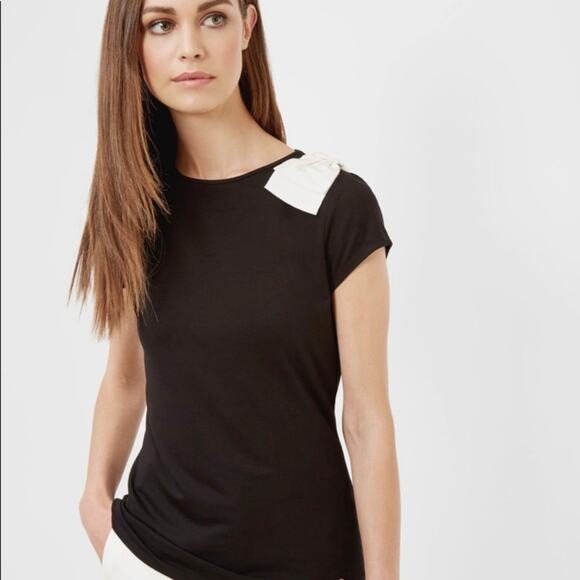 Ted Baker Tops - Ted Baker Tuline Black Short Sleeve Tee with Bow Accent - size 3 (US 8)